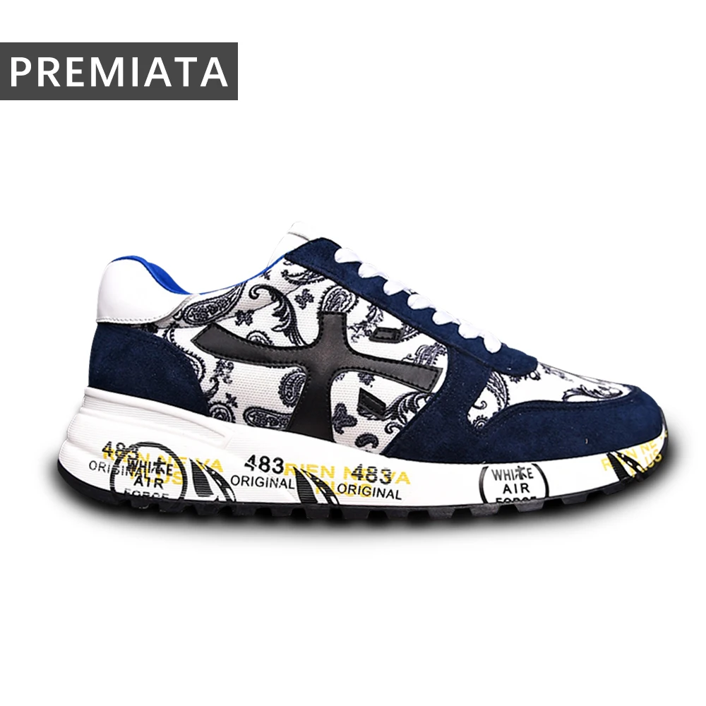 Scarpe Sportive Casual In Pelle Scamosciata Ricamate Alla Moda Retrò Da Uomo Premiata Scarpe Da Corsa Con Ammortizzazione Leggera E Traspirante Di Mod