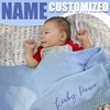 Personalized Baby Blanket Boy Girl Soft Breathable Newborn Stroller Crib Cover Knitted Blanket with Name Shower Gifts 1