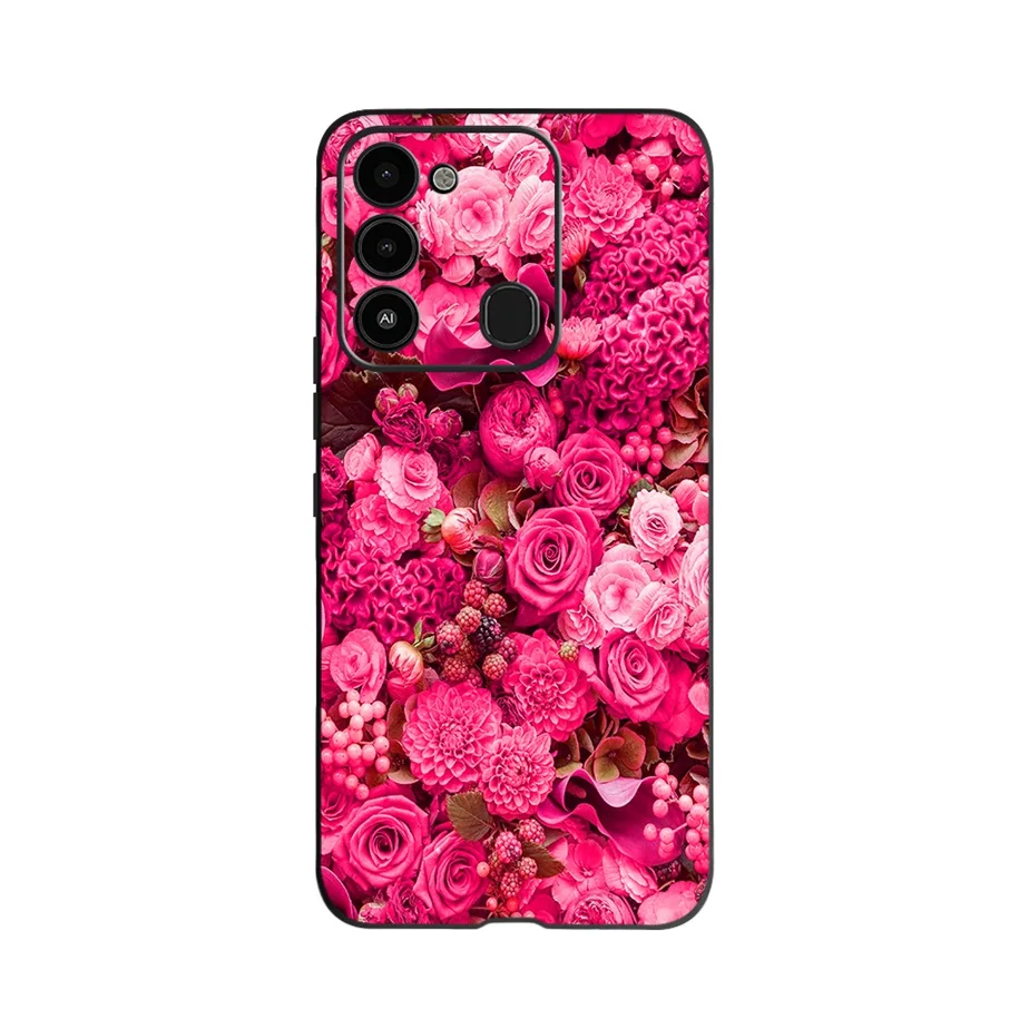 mobile pouch For Tecno Spark Go 2022 Case Fashion Flower Printed Protective Cover For Tecno Spark 8C Phone Case SparkGo KG5 Coque Soft Fundas flip cover with pen Cases & Covers