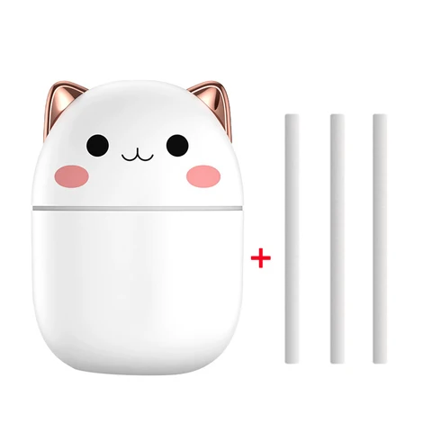 Air Humidifier Cute Kawaiil Aroma Diffuser With Night Light Cool Mist For Bedroom Home Car Plants Purifier Humificador