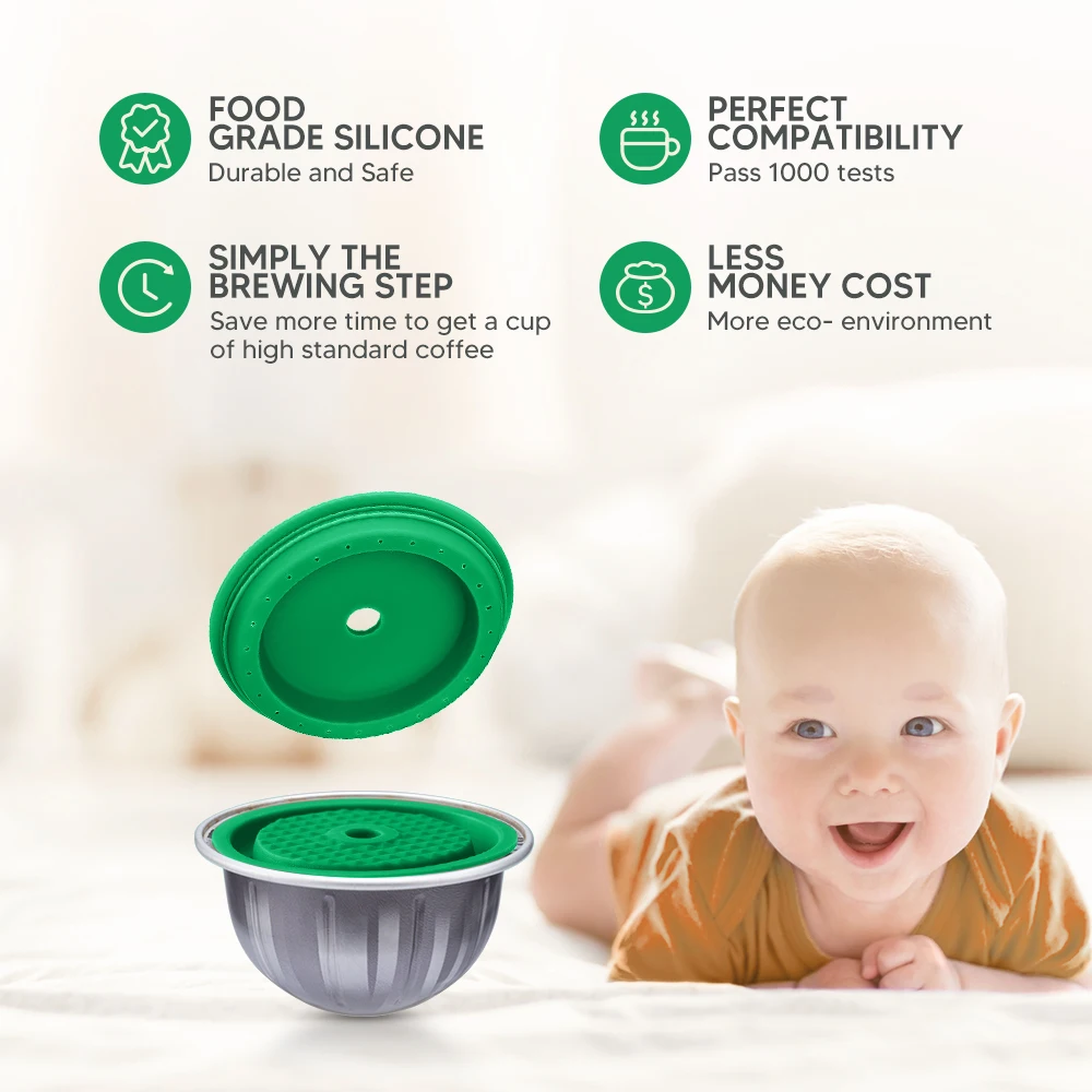 Icafilas Coperchio In Silicone Riutilizzabile Coperchio Per Nespresso Vertuo Capsule Monouso Tappi Caffè Originali Filtro Per Vertuo Next Machine