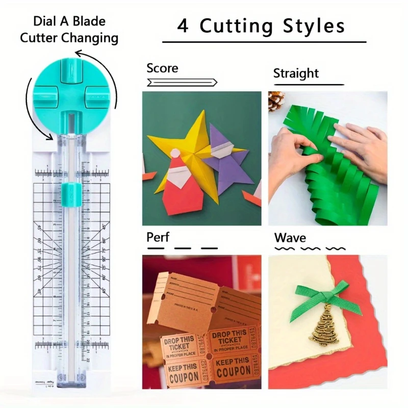 Paper Cutter Multi-function 360-degree Rotary 4 IN 1 For Hand-Cutting Card Art Tools