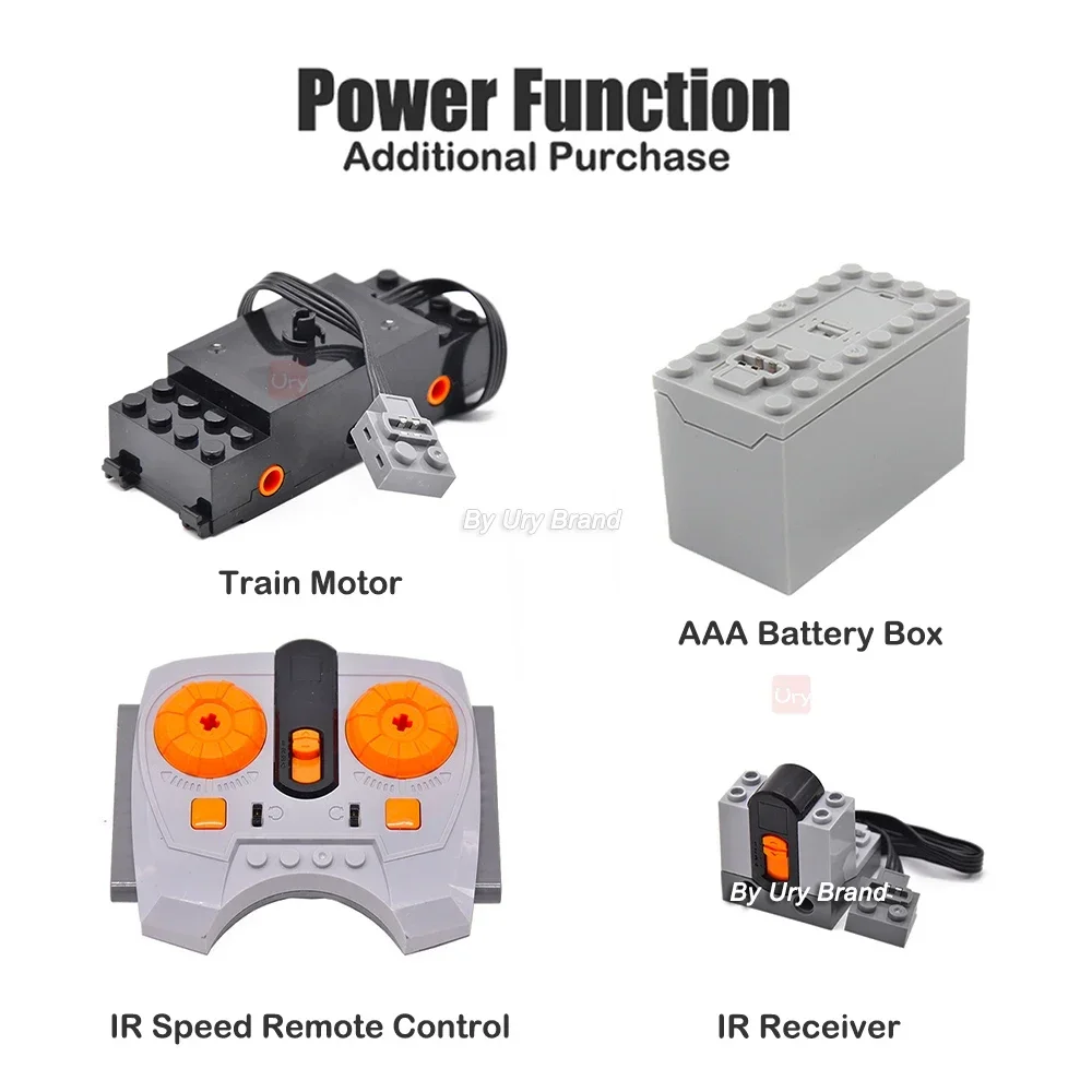 Rail Maintenance Train RC Electric Power Function Motor Tracks Set Building Block Toys for Boys MOC Gift