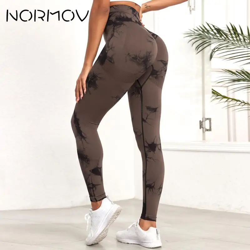 NORMOV Seamless Newest Yoga Pants Tie Dye Gym Leggings Lady Quick Dry Gym Jogging High Waist Fitness Leggings Workout Tights