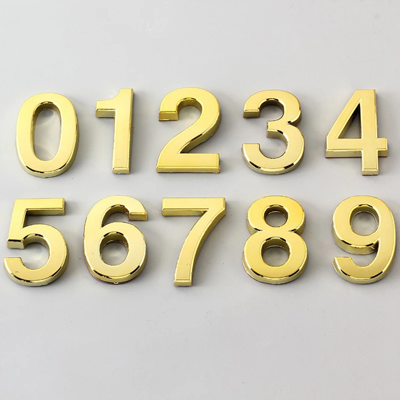 Self Adhesive Number Stickers House Door Address Number Plate Sign Hotel House Decor 3.5/5/7cm 1x house number signs,door signs,house numbers,number plate