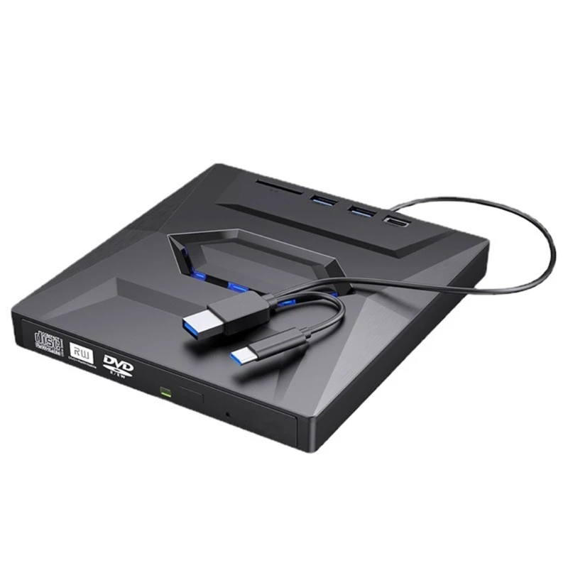 Dxab Unità Dvd Esterna Usb3.0 Type-C Dvd Lettore Masterizzatore Unità Ottica Trasmissione Veloce 5 Gbps Per Pc Laptop