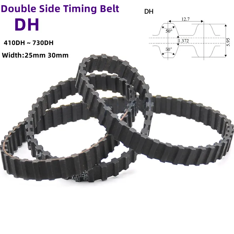 

1Pcs 410DH-730DH Double Side Timing Belt Double-sided Toothed Synchronous Belts Width 25mm 30mm