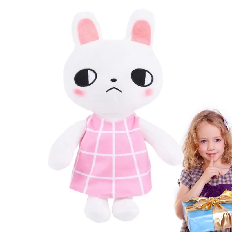 Bunny Stuffed Animal Pink Plush Bunny Toy Soft Plush Stuffed Animals Toys Wearing Pink Plaid Dress Pink Rabbit Toys For Girls evelyn tripp wearing pink постер