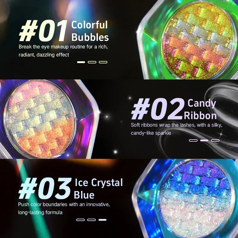 CHARMACY Rainbow Duochrome Eyeshadow 5 Colors Shimmer Multichrome Long-lasting Eye Shadow Cosmetic Makeup for Women eye shadow eye shadow plate