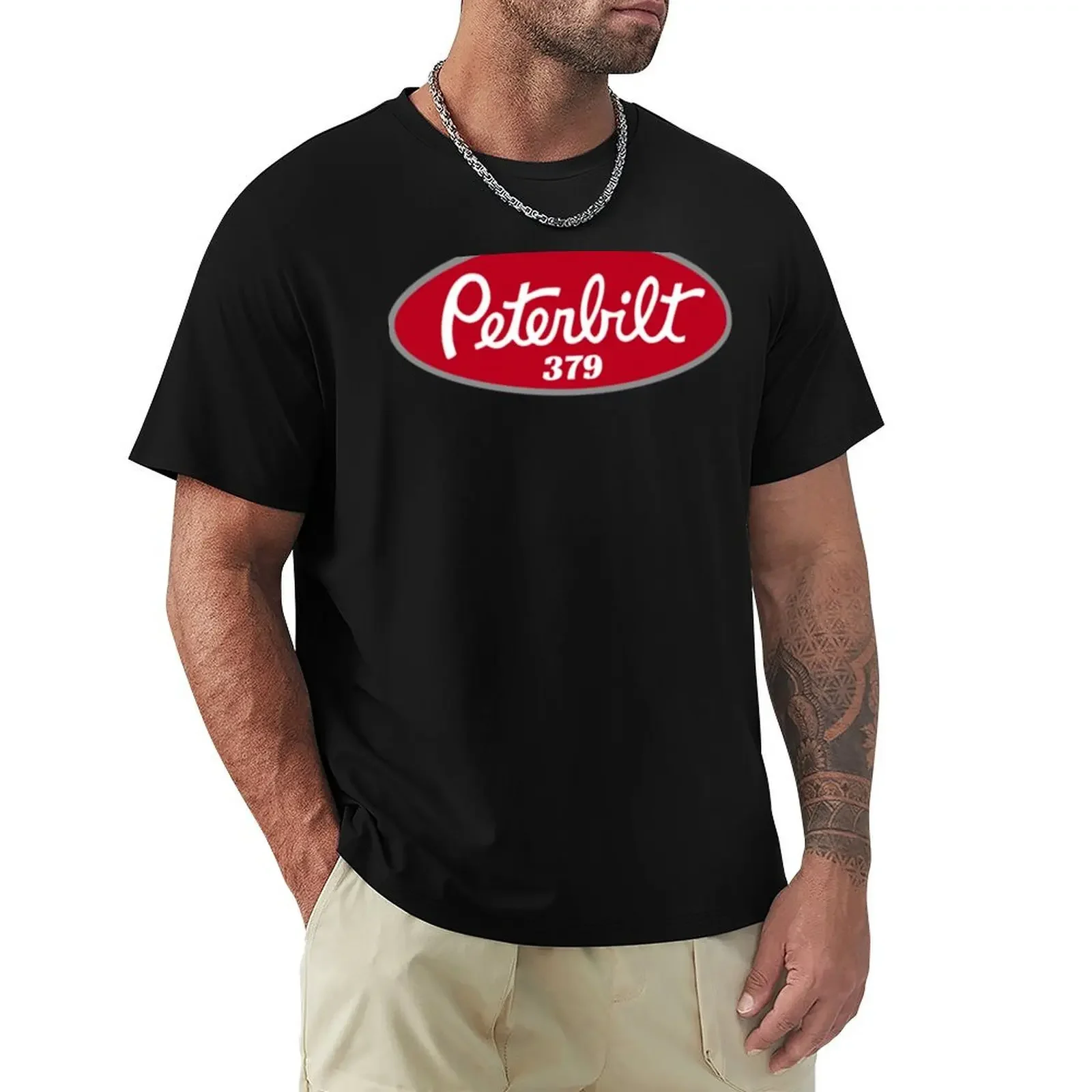 Peterbilt 379 T-Shirt Oversize Plain Blacks Magliette Alte Da Uomo