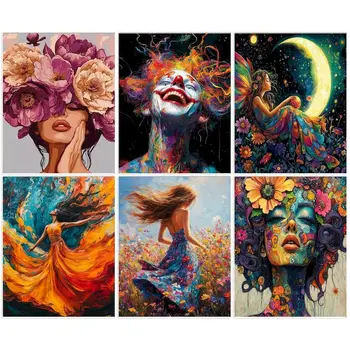 GATYZTORY-Peinture acrylique par numéros pour adultes, peintures sur toile, coloriage par numéros, cadeau unique, idées de bricolage 1