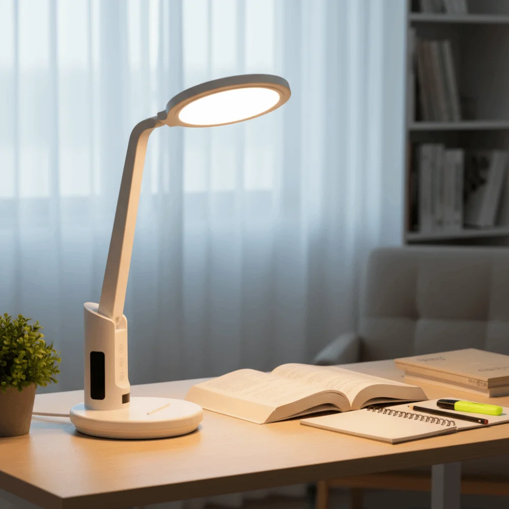 Full Spectrum LED Clock Table Lamp Plug-in Design Eye Protection USB Chargeable Lamp Reading Light Night Light Foldable Lamp