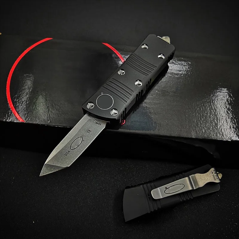 

Micro OTF Tech Knife Mini Series D2 Steel Blade 58-60HRC Hardness Aviation Aluminum (T6-6061) Handle Outdoor Self Defense Knife