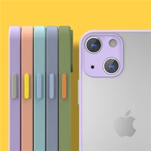 

YTD Square Transparent Frosted Phone Case For iPhone 12 11 13 Pro Max Mini XS Max XR X 8 7 Plus SE 2020 Cover