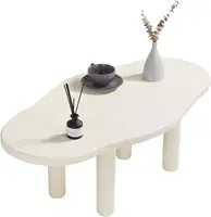 Cloud Coffee Table - Cute Coffee Table - Irregular Shape Coffee Table with 4 Legs - Modern End Table,Easy Assembly-White 2