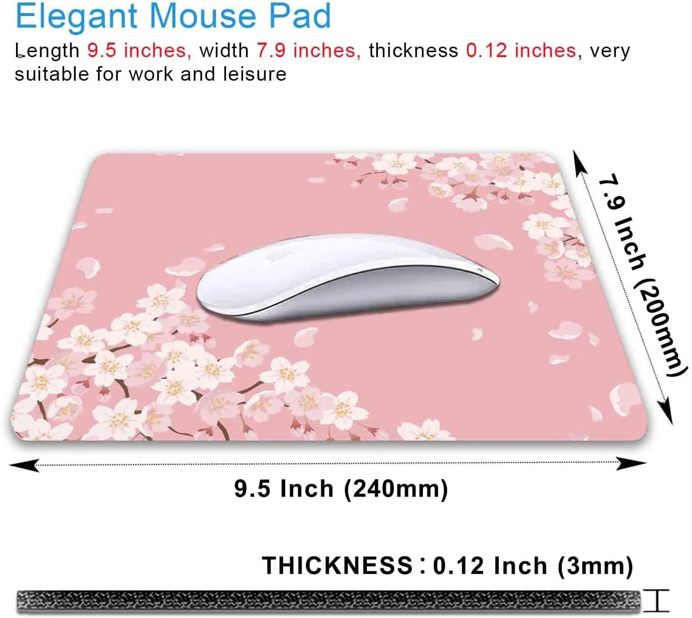 Charming Sakura Cherry Blossom Floral Mousepad - Pink Non-Slip Gaming & Office Desk Mat