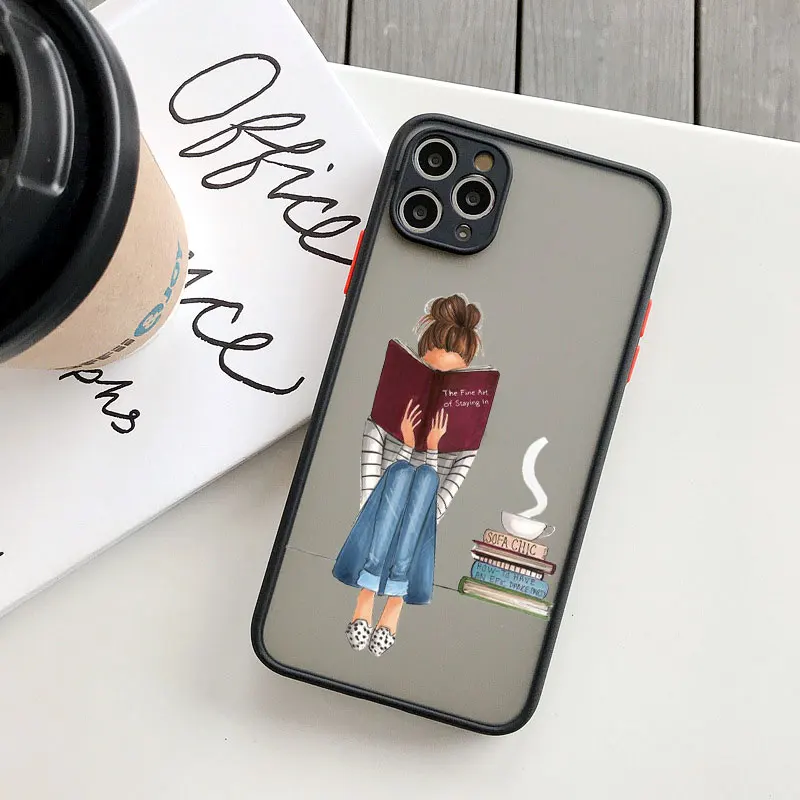 Buch- und Kaffeeliebhaber-Handyhülle: Niedliche Schutzhülle für iPhone 17, 16, 13, 15, 12, 11 Pro Max, Mini, 16, 14 Plus, X, XS, XR – Stoßfeste Hülle – Detail 6