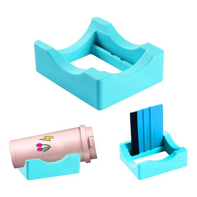 Small Silicone Cup Cradle Tumbler Base Blue For Tumbler Crafting -Vinyl Decal For Tumblers Cups Mugs, Decal Alignment