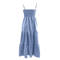 Women Summer Maxi Dress Casual Boho Sleeveless Summer Dresses For Women 2022 Beach Strap Smocked Tiered Long Dresses vestidos - Image 6