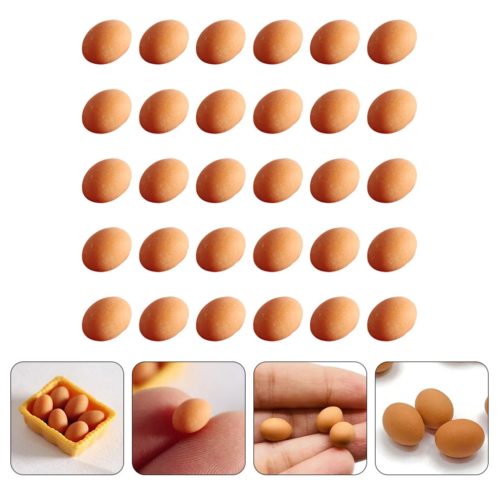 Carft Simulation Miniature Egg Model With Egg Trays Mini Dollhouse Kitchen Accessories Decor