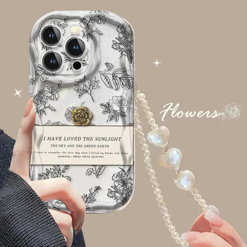 3D Bow-Knot Flower Bracelet Chain Case For Xiaomi Redmi Note