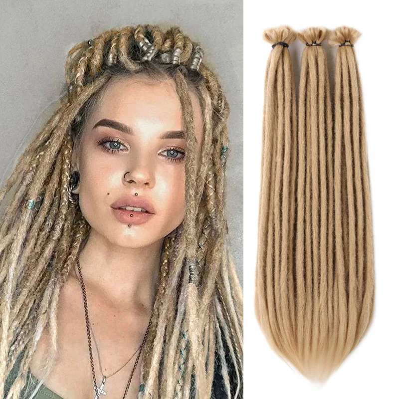

Handmade Dreadlocks Hair Extensions Soft Crochet Dreadlock Braids Hair Synthetic Faux Locs Braids Hair For Women And Men