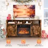 Fireplace TV Stand with Sliding Barn Door for 70 Inch TV,Farmhouse Entertainment Center with 23" Fireplace,Rustic Media Console 6