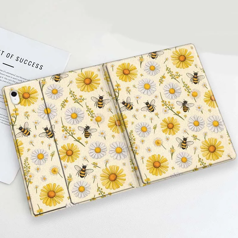 Cartoon Yellow Bee Flower Tablet Case