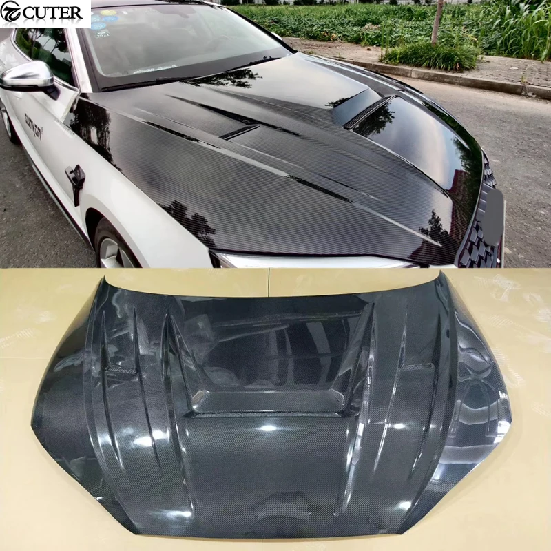 A5 Rs5 Car Carbon Fiber Engine Hood Bonner Cover Vents For Audi A5 Rs5