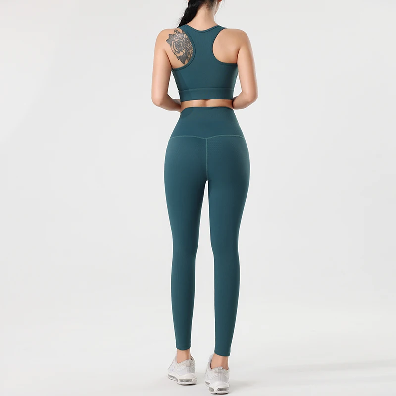 

Women's Sportswear 2 Piece Women's Yoga Wear Women's Sexy Skinny Fitness Sportswear Fitness Bra Elastic High Waist Leggings