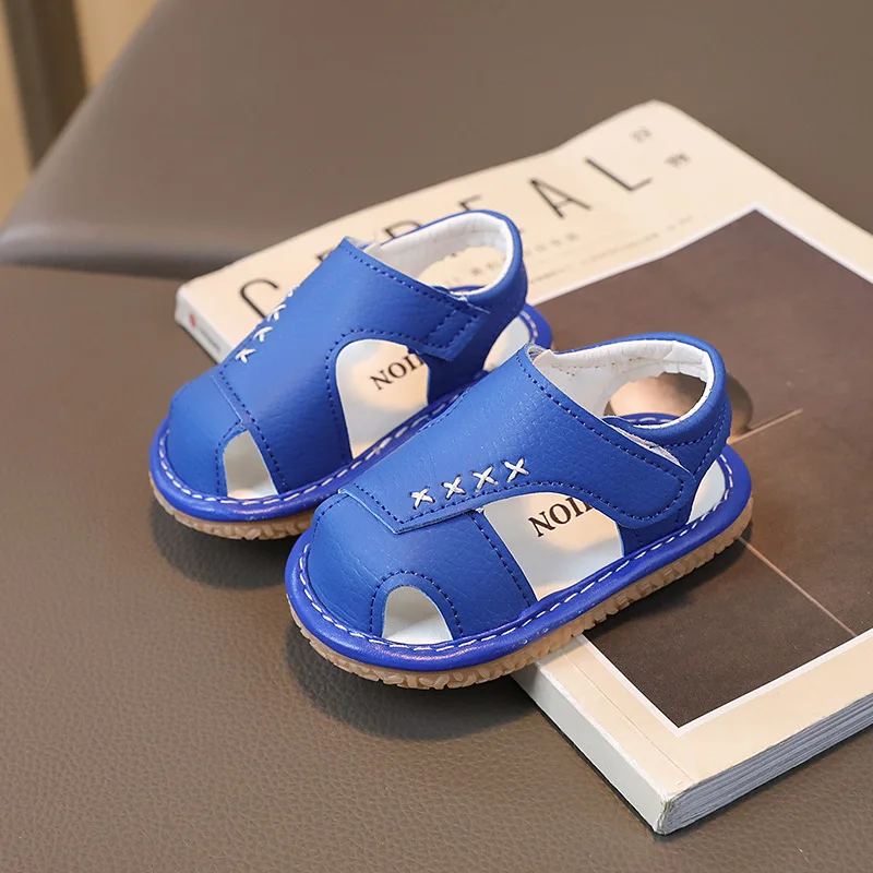 Summer Children Shoes Boys Soft Sole Beach Shoes Male Baby Cover-toe Anti-kick Children's Sandals Summer Girls Sandals Size15-19 2