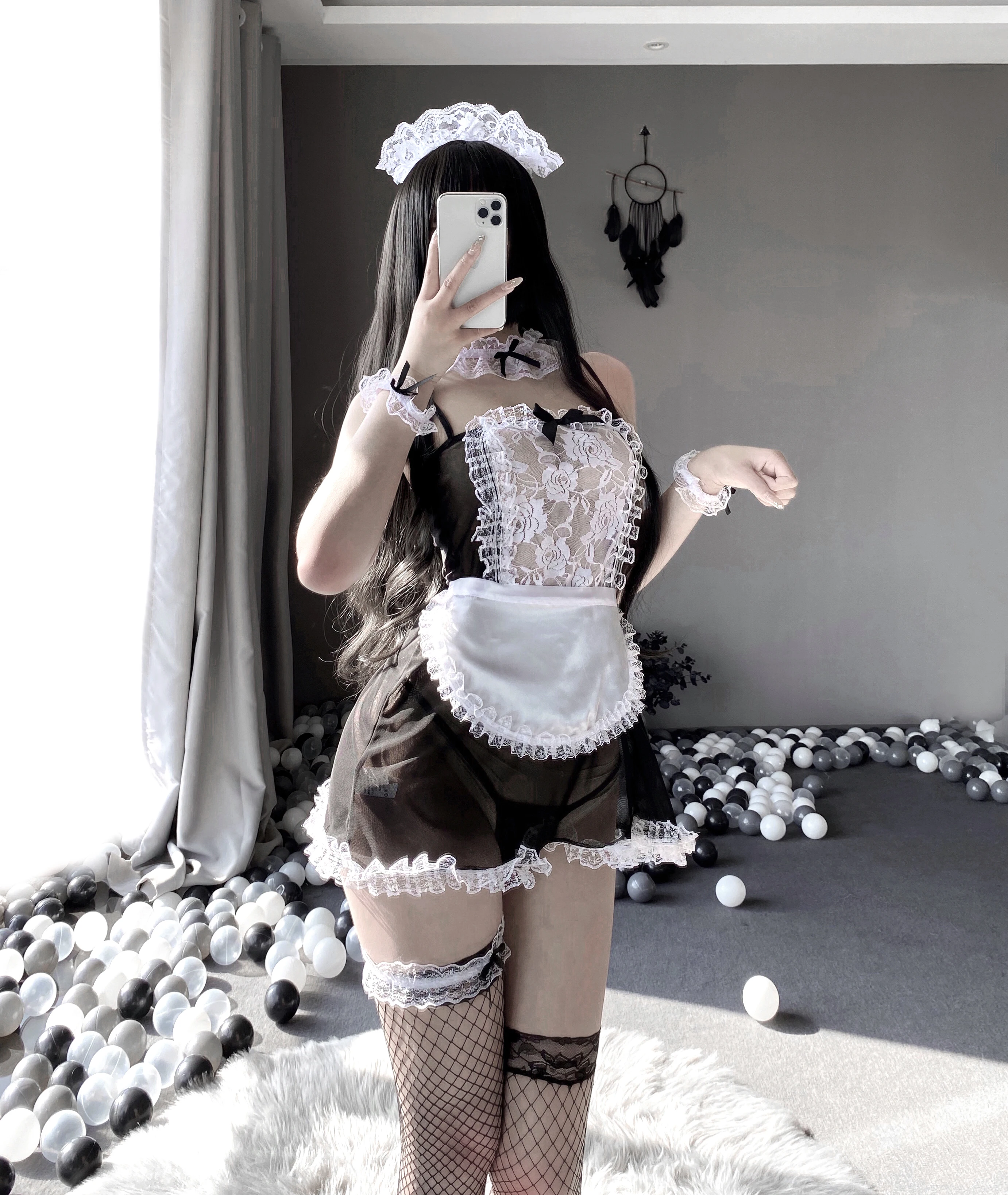 

Sexy Lingerie For Women Maid Role-Playing Suits Mini Skirt Cosplay Lace Perspective Erotic Costumes Free Shipping Clothes 18