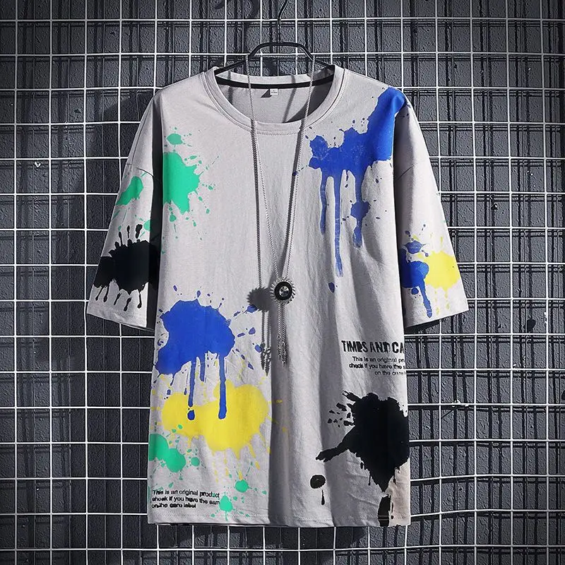 thumbnail image 1 of Camisetas de anime con alfabeto para hombre, camisetas de hip hop para hombre, camisetas de verano de Katoen Yellow Rock, ropa vintage, talla 5xl, originales y elegantes, 1 of 5
