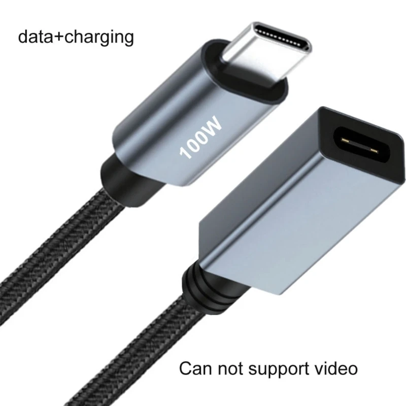 

USB C Male to Female Extension Cable 100W PD Fast Charging 480MBPS Data Transfer Nylon Braided