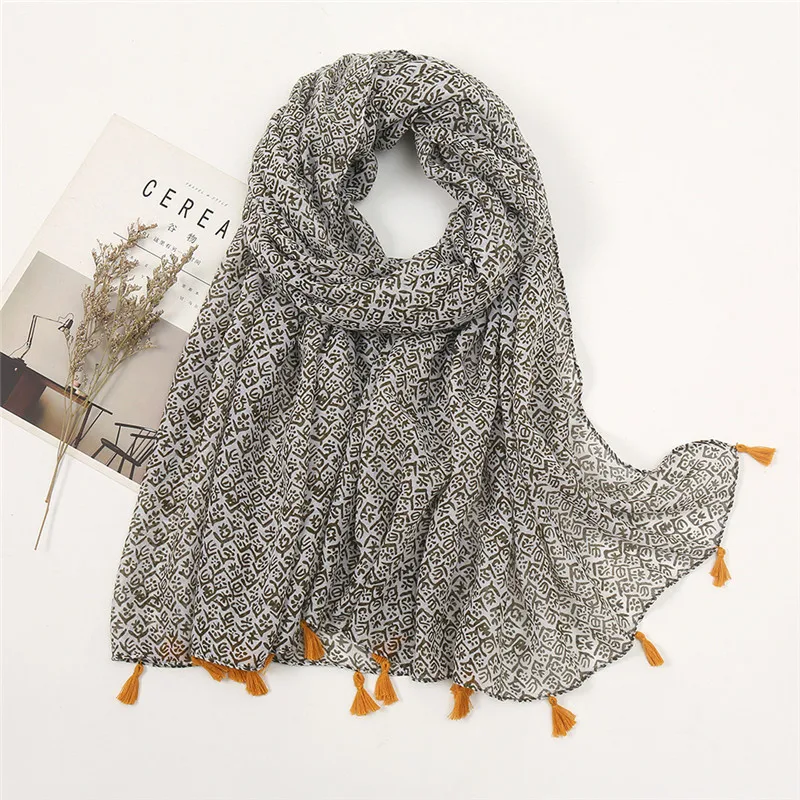 Weiche Dünne Schal Viskose Frauen Bohemian Design Print Tücher Wrap Weibliche Geometrische Decke Lange Bufandas Muslimischen Stola 2022 Mode – Detail 8