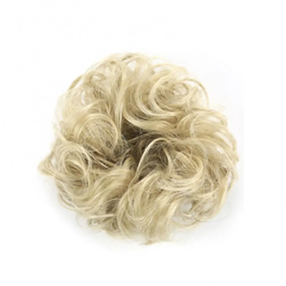 Synthetic Fiber Curly Chignon Fake Hair Extension Bun Wig Hairpiece for Women