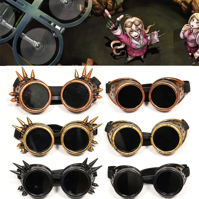 Danganronpa V3 Iruma Miu Cosplay Occhiali Prop Gotico Cosplay Rivetto Steampunk Occhiali Occhiali Saldatura Punk