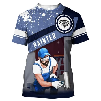 T-shirt da uomo personalizzata nuovo pittore estivo Moda girocollo manica corta ampia Top personalizzato taglie forti