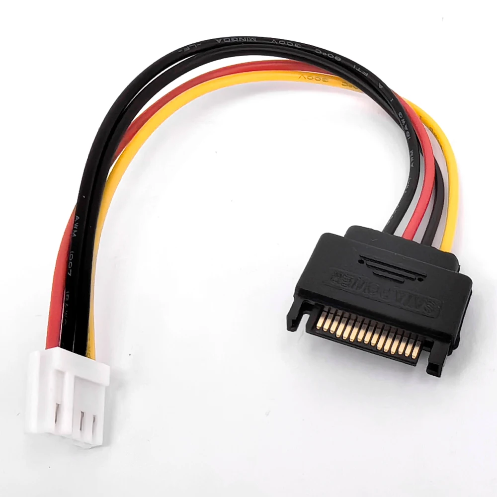 15pin Sata Male to 4pin Floppy FDD Female Power Converter Adapter Cable Sata Power 15p to 4p Connector 20cm