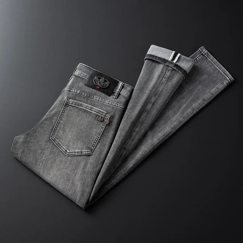 Summer New 2024 Jeans Men's Affordable Luxury Fashion High-End Quality Slim-Fitting Small Straight Stretch All-Matching Skinny P