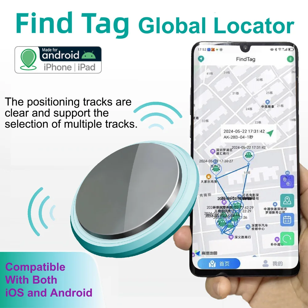 Smart Bluetooth GPS Tracker Air Tag Mini Locator Pets Key Finder Work Android IOS System