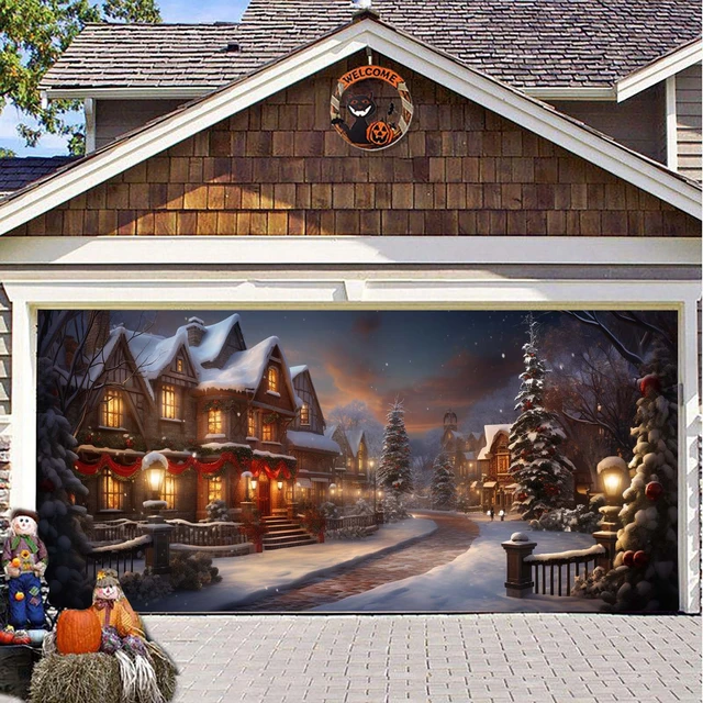 Christmas Tapestry Outdoor Garage Door Cover Christmas Background