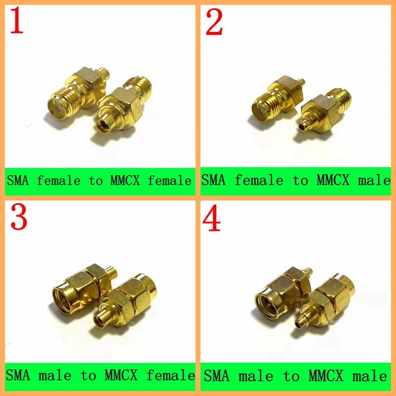 Sma para Mmcx Macho Fêmea Reta Conector Sma Macho Fêmea para Mmcx Fêmea Adaptador rf Coaxial Conector de Alta Qualidade Peças Lote