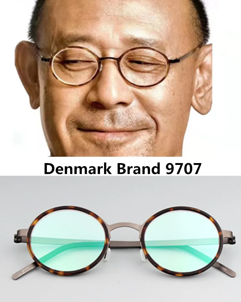 2024 handgemachte runde Brille Rahmen Dänemark Ultraleicht Acetat Titan Männer Frauen Mode Brillen Schraubenlose Design Gafas 9707 – Detail 15