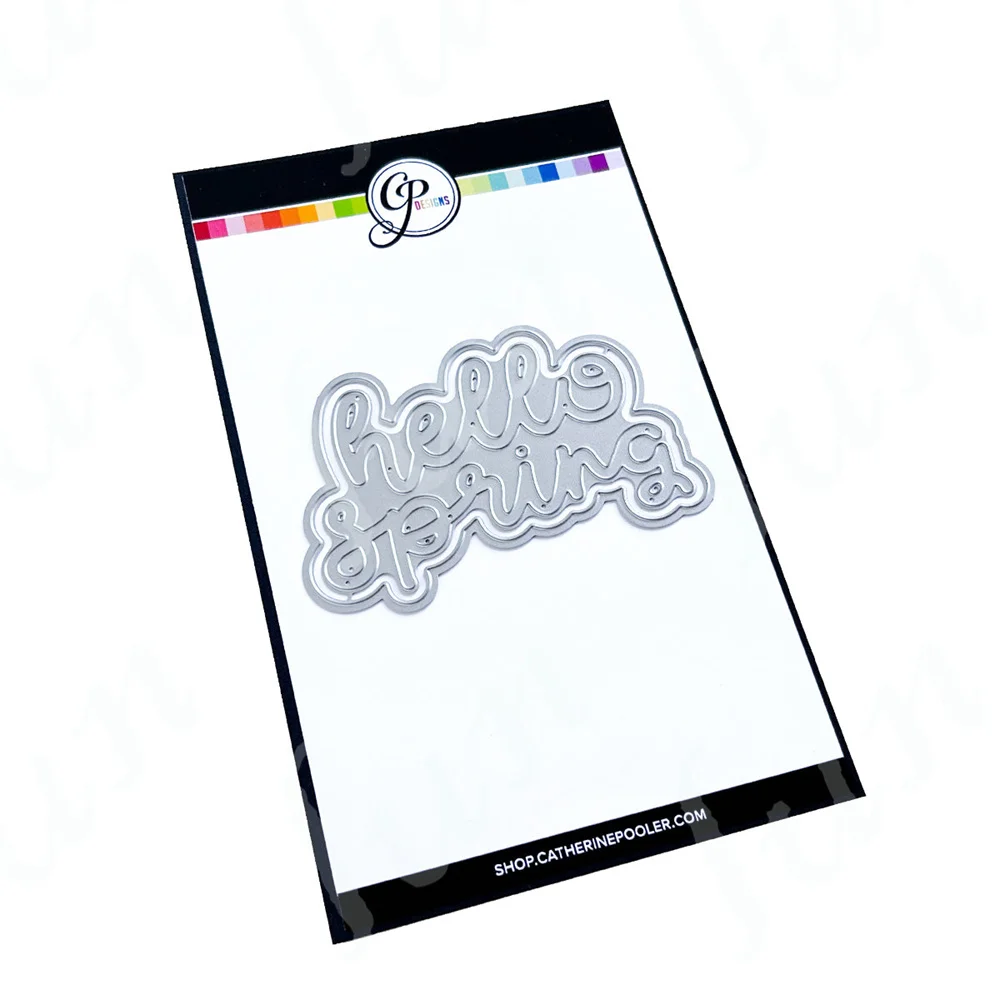 

Hello Spring Layered Word Die Metal Cutting Dies Stencils for DIY Scrapbooking Photo Album Decoration Embossing Paper Cards