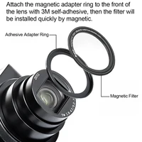 Kase Wolverine Magnetic Black Mist 1/4 Diffusion Filter with Adapter for Sony ZV-1 RX100 VII VI V III II/ Canon G7 X Mark II 2
