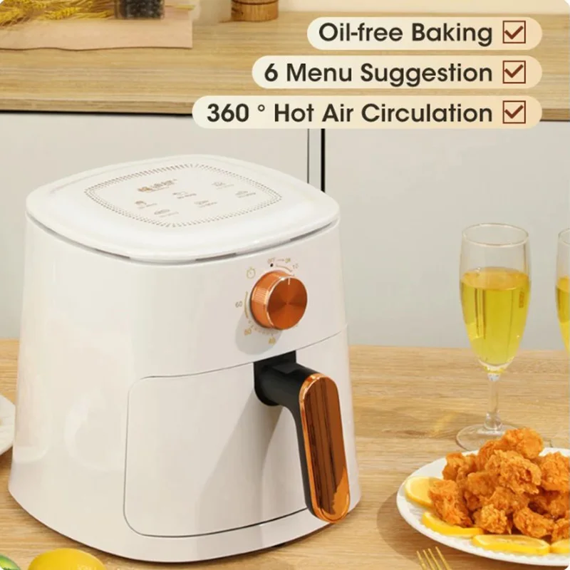 4L Intelligent Air Fryer Multifunctional Oil-free Smokeless Electric Stove Household French Fries Cake Oven 220V Large Capacity 12l household air fryer without oil convection oven electric air fryer large capacity smokeless roasted chicken barbecue fryer