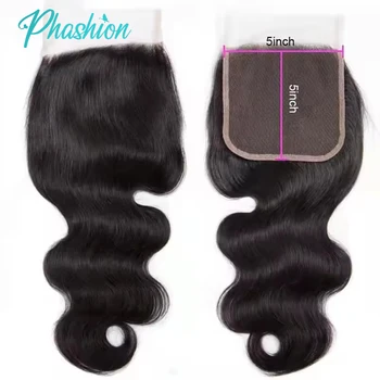 Phashion 26 Inch 4x4 5X5 Body Wave Lace Closure Only Pre Plucked Swiss Transparent 100 Remy Human Hair For Black Women Full Soft 1