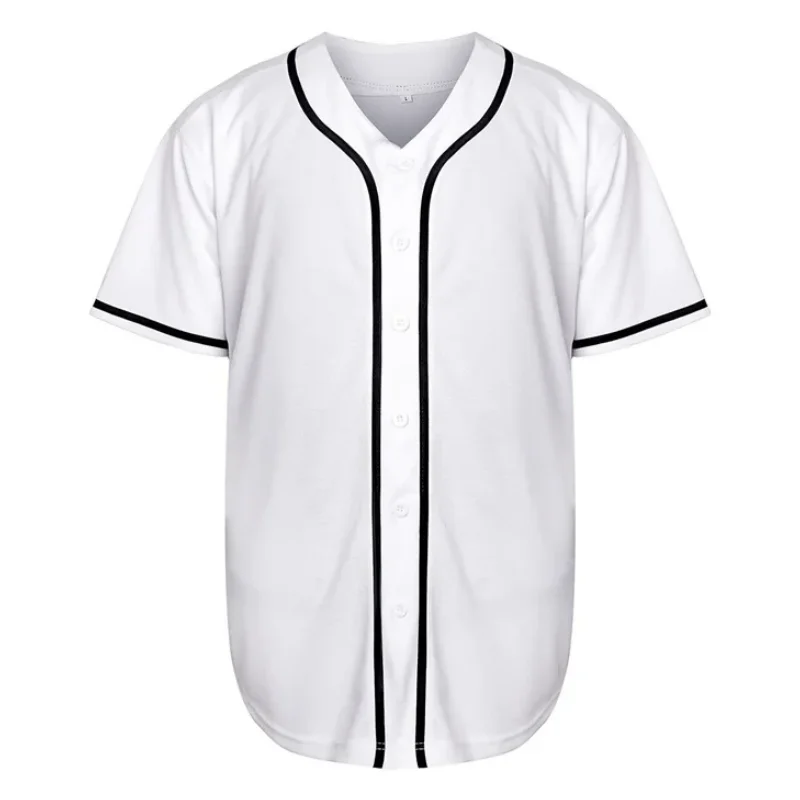 Blank Baseball Jersey for Men Hip Hop Loose Shirt Short Sleeve Sports Team Baseball Shirts