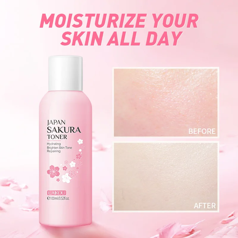 

100ml Cherry Blossoms Face Toner Deep Moisturizing Oil-control Shrink Pores Makeup Water Whitening Skin Care Japan Sakura Toner